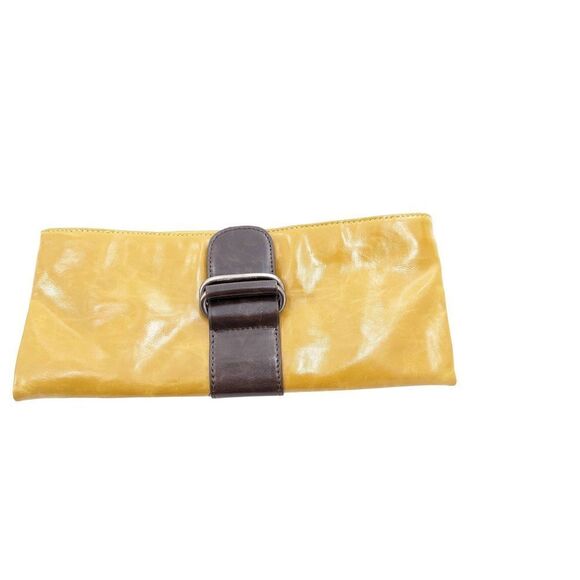 Shiraleah Women Yellow Fold-over Zippered Clutch Bag Size 5" H X 11" L - Picture 5 of 13